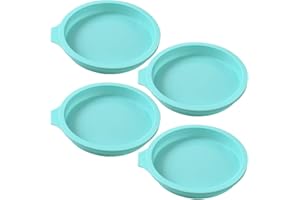 Newk Silicone Round Cake Mold, 4 Packs 6 Inch Silicone Disc Like Mold for Layer Cakes, Cheese Cakes, Rainbow Cakes and Resin Coasters – 6”