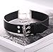BEINY 3 PCS Black Gothic Punk PU Leather Choker Necklace Collar Hoop Chain Set Classic with Charms for Women Girls (3 PCS A SET)