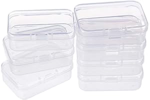 BENECREAT 18 Pack 2.5x1.73x0.78 Rectangle Clear Plastic Bead Storage Containers Box Case with lid for Earplugs, Tiny Bead, Craft Item, Jewelry Findings