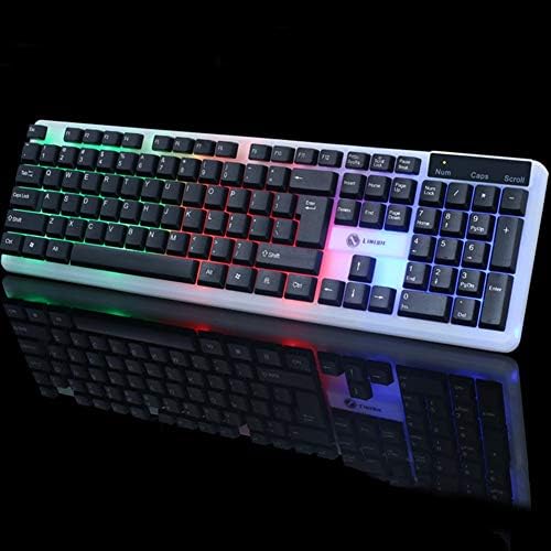 WUYAOCHUN Wired Keyboard, Game Light Keyboard Suspension Waterproof Computer Notebook Home USB Keyboard (Color : B)