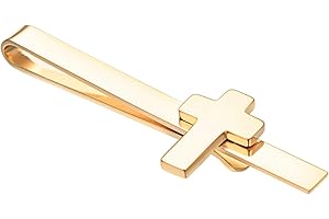 Asienice Unique Cross Tie Clips for Men Black Silver Gold Personalized Tie Clip Suitable for Regular Ties Classic And Minimalist Copper Tie Bar Box