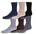 Gilbin Mens Cozy Thick Warm Fuzzy Socks, Anti-Slip Grip Hospital Socks, 6-Pack