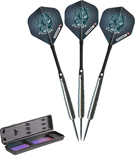 Elkadart Rhino 80% Tungsten Steel Tip Darts with Storage/Travel Case, 30 Grams
