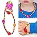 IDOXE 17pcs Value Set Little Girl Jewelry Set, Wood Stretch Necklace Bracelet Play Jewelry with Crystal Rings Heart Box (Muticolor Necklace Bracelets Ring)