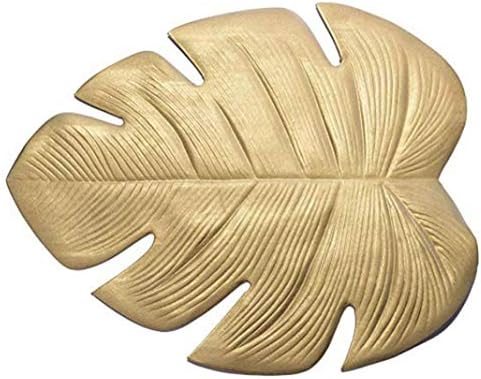 HEgh Placemats, Artificial Monstera Leaf Placemat Insulation Mat Bowl Pad,Heat Resistant Kitchen Table Mats,Table Decor -Golden