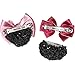 kilofly 4pc Women's Two-Way Snood Net Bow Barrette Hair Clip Bun Cover Set