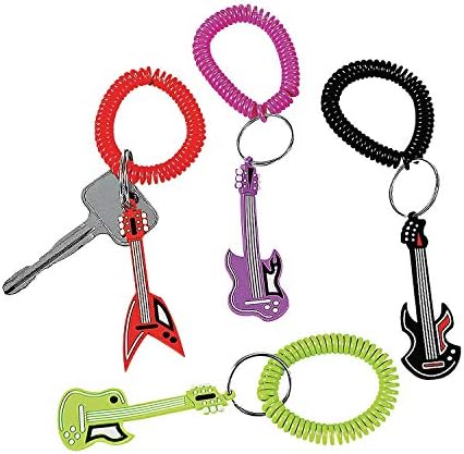 Fun Express Rock Star Rubber Key Chains Apparel Accessories Key Chains Novelty Key Chains 12 Pieces