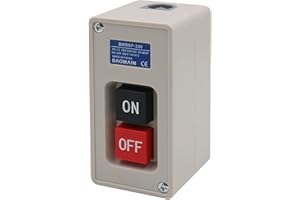 Baomain Self-Locking Push Button Switch 3-Phase 30A 3.7KW, Industrial 3-Pole Heavy Duty,BMBSP-330/TBSP-330