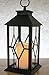 BANBERRY DESIGNS Decorative Black Lantern - Indoor/Outdoor Lantern with a Flameless LED Pillar Candle and 5 Hour Timer - Outdoor Lighting - 13