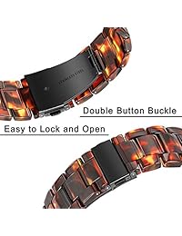 TRUMiRR - Correa de reloj compatible con Apple Watch de 1.496 in y 1.575 in, correa de resina de acero inoxidable con hebilla de metal, pulsera femenina para iWatch Apple Watch Series 4, 3, 2, 1, todos los modelos