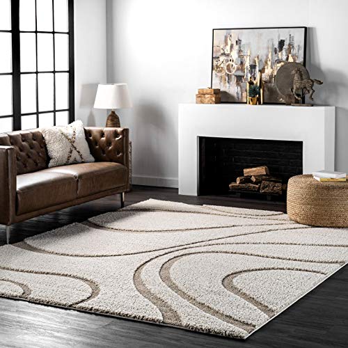 nuLOOM Carolyn Modern Shag Area Rug 5x8 Shag Area Rug Transitional