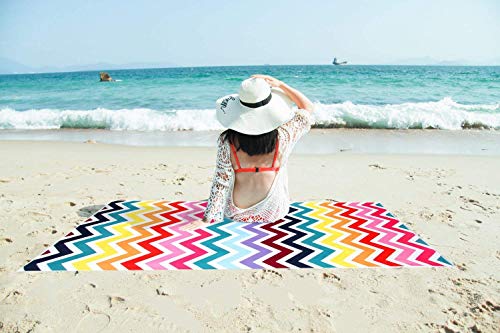 Winthome Microfiber Beach Towels Set 2 Pack Extra Large(59x29+39x19.5) Lightweight, Quick Dry Towel,Sand Free Towel for Beach, Travel, Swim, Pool, Camping, Outdoors and Sports - Thumbnail 4