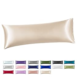 Satin Body Pillow Cover, Beige Silky Cooling