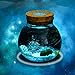 Cork Micro Landscape Ecological Bottle Fish Tank Round Glass Jar Aquarium Ball Night Lights Gift (Color : With Light)thumb 4