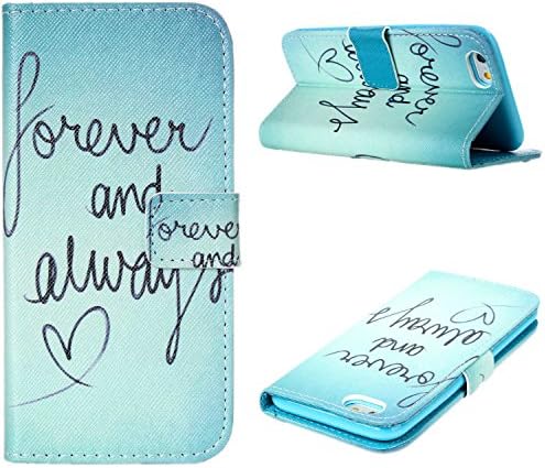 For iPhone 6s Wallet Case, JLNYU Cute Painting Pattern PU Leather Folio Phone Case for Apple iPhone 6 6S 4.7 inch Silicon Cover with Card Holder - Forever Love
