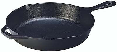 Home & Kitchen - Lodge 10.25 Inch Cast Iron Skillet – Pre-Seasoned Frying Pan with Teardrop Handle – Oven, Stovetop, Grill & Campfire Use – Made in USA – Durable, Non-Toxic, Even-Heating Cookware – Black