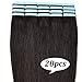 DILUSILK Tape in Hair Extensions Human Hair 100% Remy Hair 20pcs 50g Seamless Skin Weft 18 inch #2 Dark Brown