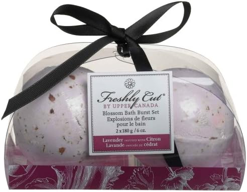 Upper Canada Soap &amp; Candle  Blossom Bath Burst Set Lavender &amp; Citron, Two 6-Ounce Fizzies (Pack of 2)