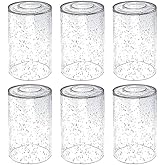 6-Pack Seeded Glass Lamp Shade Replacements, 5.9in Height, 3.9in Diameter, 1.7in Fitter, Cylinder Bubble Glass Shade Covers, 