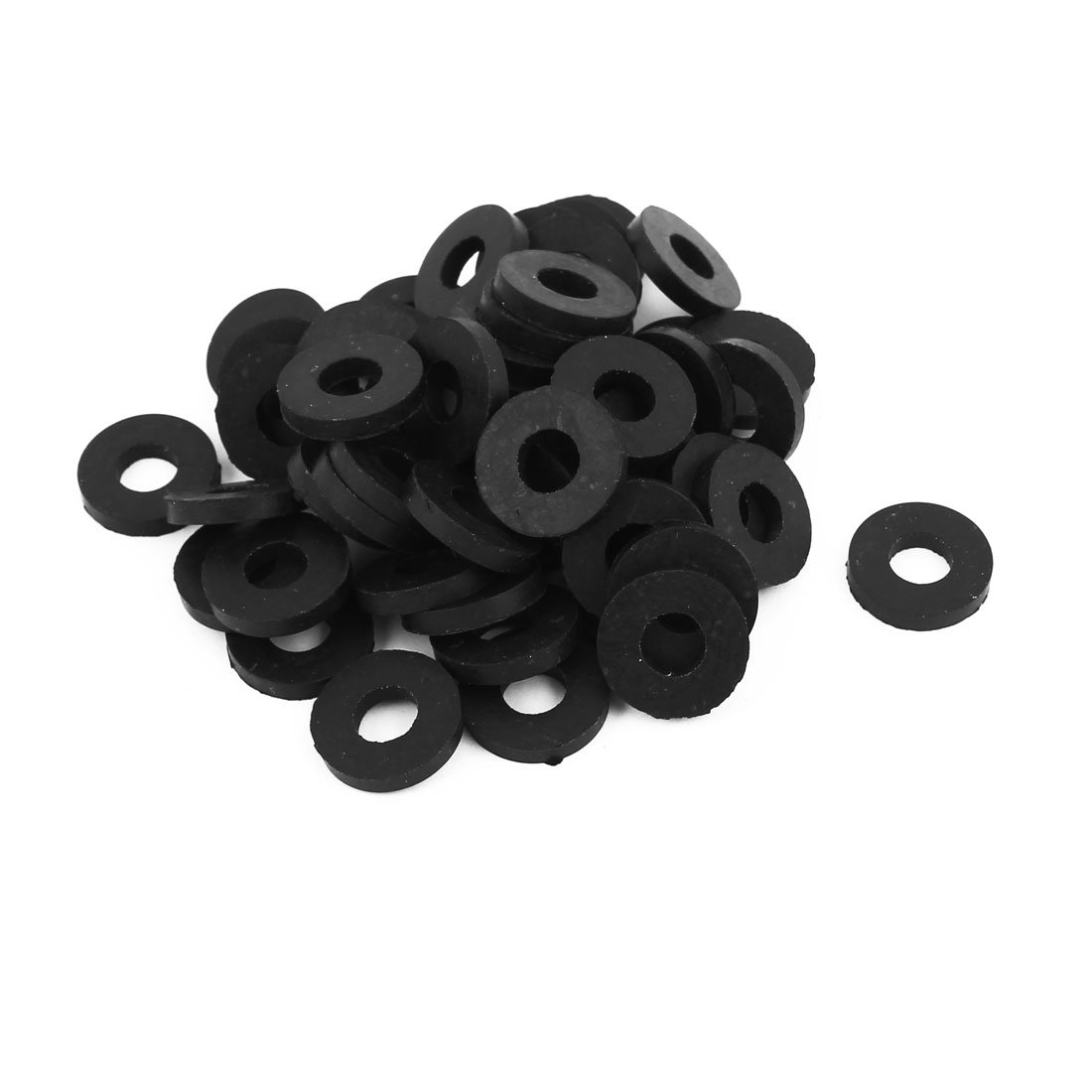 sourcingmap Rubber Flat Washers 18mm OD 8mm ID 3mm Thickness for Faucet Pipe Water Hose, Pack of 50
