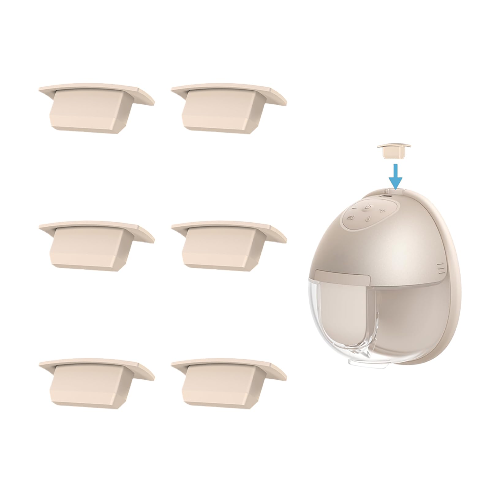 Photo 1 of 6pcs Replacement Spout Cap for eufy Wearable Breast Pump E/20/E10/S1/S1 Pro, Dustproof, Keep Clean, Prevents Leaks from The Top, Fit for eufy Breast Pump Parts