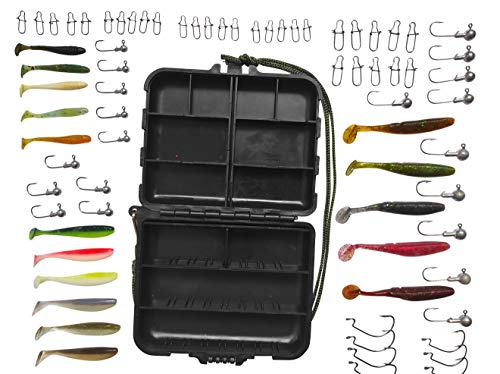 SANDAFishing Barsch & Forelle Gummifische 4cm 5cm 7cm Jigköpfe 1g 2g 3,5g 5g - Raubfisch Köder Box Angelzubehör Spinner… – Bild 4