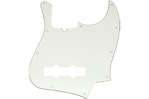 Musiclily Pro 10-Hole Modern Style J Bass Pickguard for 4 String American Jazz Bass, 3Ply Parchment