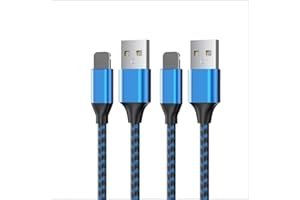 2Pack,6 FT Nylon Braided Lig-ning Cable Fast Charging High Speed ​​Data Sync Transfer, Compatible with Phone 14 13 12 11 Pro 