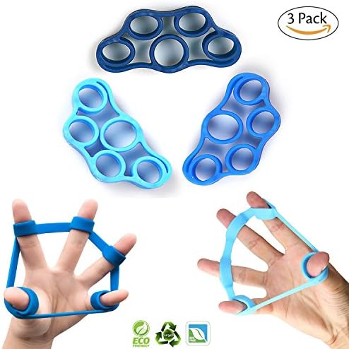 Finger Stretcher Hand Resistance Bands | Hand Relaxation &amp; Grips Workout Extensor Exerciser Finger Grip Strengthener Exercise Guitar and Extensor Hand For Rock Climbing | Set of 3 Level Resistance