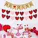 Valentines Day Banners - BE Mine Burlap Banner with 2 Felt Heart Garland Banners - Valentine's Day Decorations, Wedding, Engagement Party Supplies