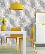 Coloroll Feather Blown Vinyl Wallpaper Grey White M0923 Full Roll 10m x 53cm view 5