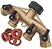 SOMMERLAND Heavy Duty Brass 4 Way Garden Hose Shut Off Connector (Brass Overmold-1PK)