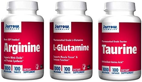 Jarrow Formulas Supplement Bundle (3 Items) โ Arginine + L-Glutamine + Taurine