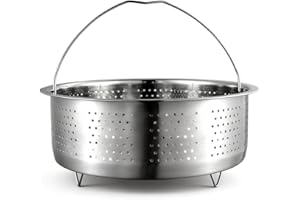 304 Stainless Steel Steamer Basket - 3 Sizes (3qt, 6qt, 8qt) for Instant Pot & Rice Cookers (6qt)