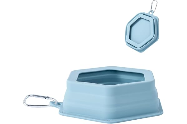 No Splash Collapsible Dog Travel Bowl, Collapsible Spill Proof Dog Water＆Food Bowls Integrated Molding Portable Pet Dish for