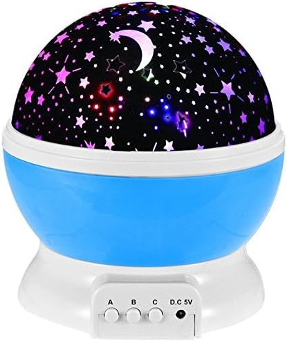 HOMPOT LED Night Lighting Lamp-Romantic 3 Modes Colorful Baby Gifts Romantic Rotating Star Light Projector Kids Night Light Starry Moon Star Sky Night Lamp, Blue