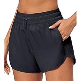IUGA Stretchy Running Shorts for Women with Liner Quick Dry High Waisted Athletic Shorts Dolphin Workout Shorts with Pockets