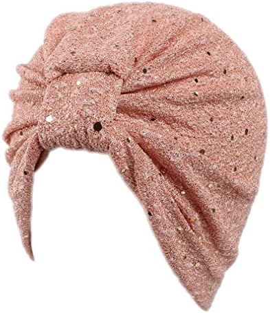 DECOU Sequin Twist Pleated Hair Wrap Stretch Turban Hat