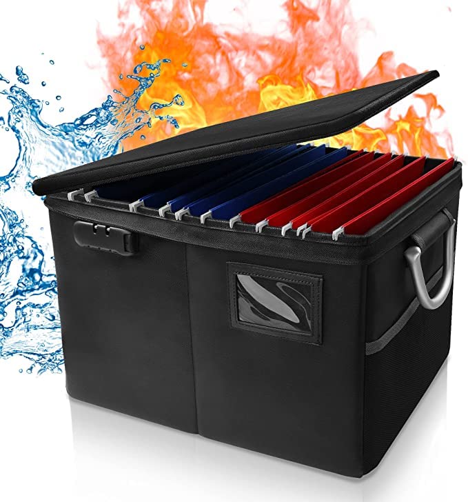 Fireproof / Waterproof File Document Portable Storage Box Organizer