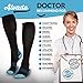 Alvada Compression Socks for Men & Women with Foot Massager Pad 1 Pair Black Blue M