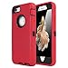 AICase iPhone 6 Case, iPhone 6S Case [Heavy Duty] Built-in Screen Protector Tough 3 in 1 Rugged Shorkproof Cover for Apple iPhone 6/6S (Black/Red)