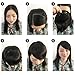 SARLA Black Brown Side Bangs Clip in Synthetic Hair Pieces Straight Bangs Extension for Women
