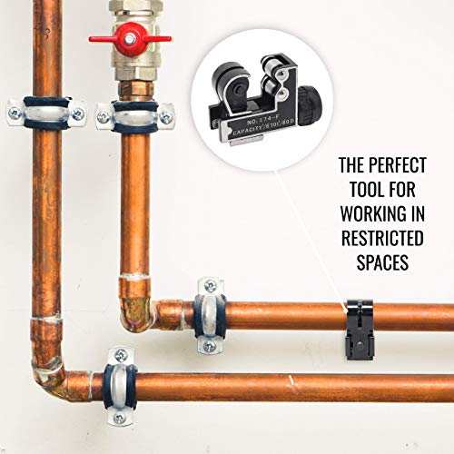 Pipe Cutter [1/8" 1 1/8"] Tube Cutter Tool for Copper Pipe, Stainless Steel Tubing, Metal