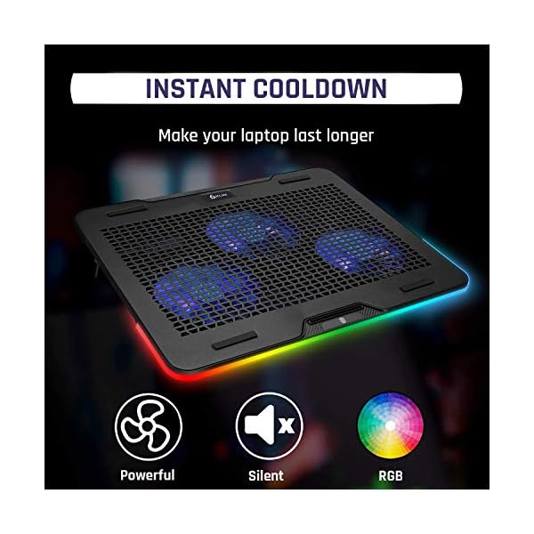 KLIM-Aurora-Laptop-Cooling-Stand-with-RGB-backlighting-11-17-Gaming-Laptop-Cooling-Pad-For-Desk-USB-Powered-Fan-Stable-And-Sturdy-Aluminum-Build-Compatible-Mac-And-PS4-NEW-2021 KLIM Aurora + Laptop Cooling Stand with RGB backlighting + 11" - 17" + Gaming Laptop Cooling Pad For Desk + USB Powered Fan + Stable And Sturdy Aluminum Build + Compatible Mac And PS4 + NEW 2022