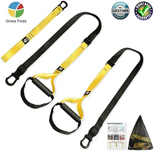 Fitness Training Kit, Exercise Straps with Anchor Point for Door or Pull Up Bar, Fitness Trainer Fitness Training Straps, Full Body Workouts Kit for Home, Office, Outdoor, Travel Use