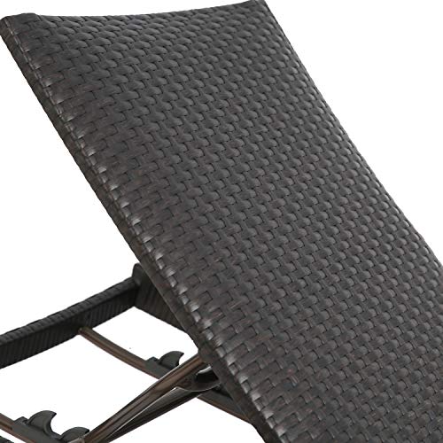 Ulax Lounge Chairs for Outside, Woven Padded NonRust Aluminum Chaise