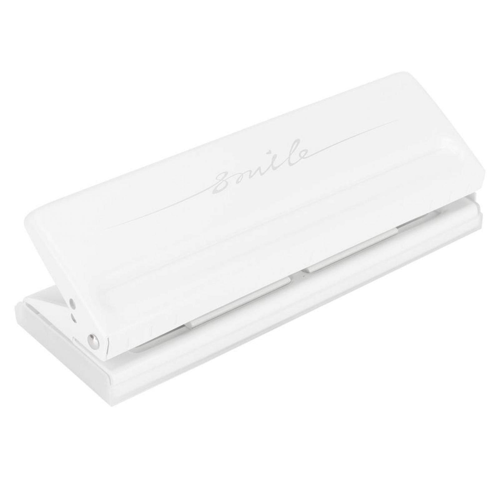 Adjustable Metal 6 Hole Punch Six Ring Binder Day Planner for A4 A5 A6 Pocket Size Home School Office Supplies (White)