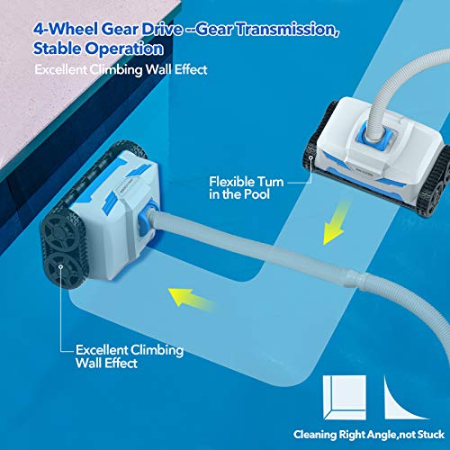 PAXCESS Pool Suction Cleaner,Wall Climbing Auto Pool Vacuum Cleaner,360