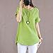 TOPUNDER 2018 Women Summer Tops Casual Short Sleeve Blouse Loose T Shirt Cotton Linen