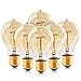 HESSION Edison Light Bulbs, A19 led 40w Vintage Antique Tungsten Filament Bulbs,E26 Base Edison Bulbs, Decorative Light Bulb Dimmable Amber Glass(6 Pack)